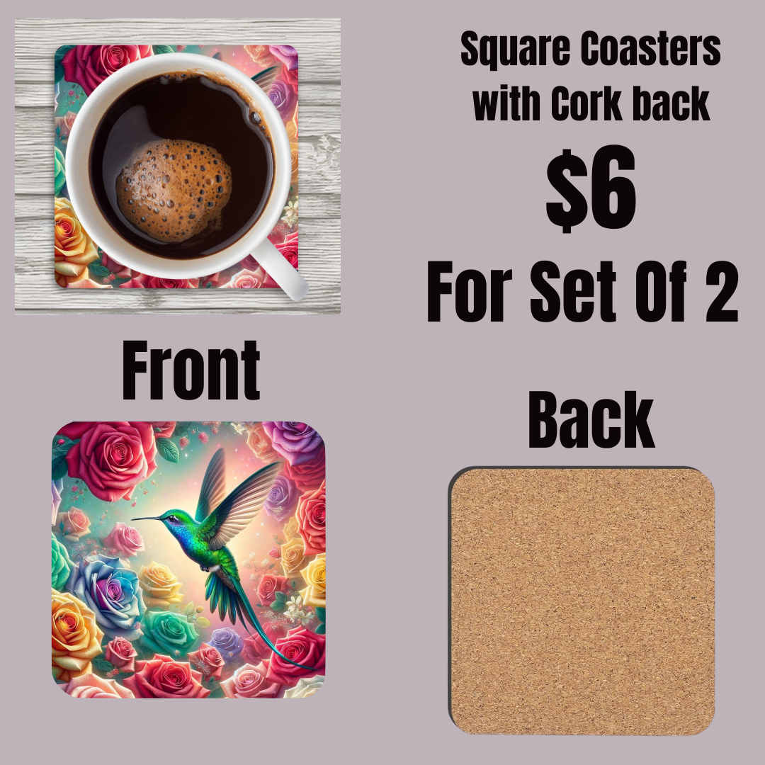 Enchanted Garden Hummingbird Coasters