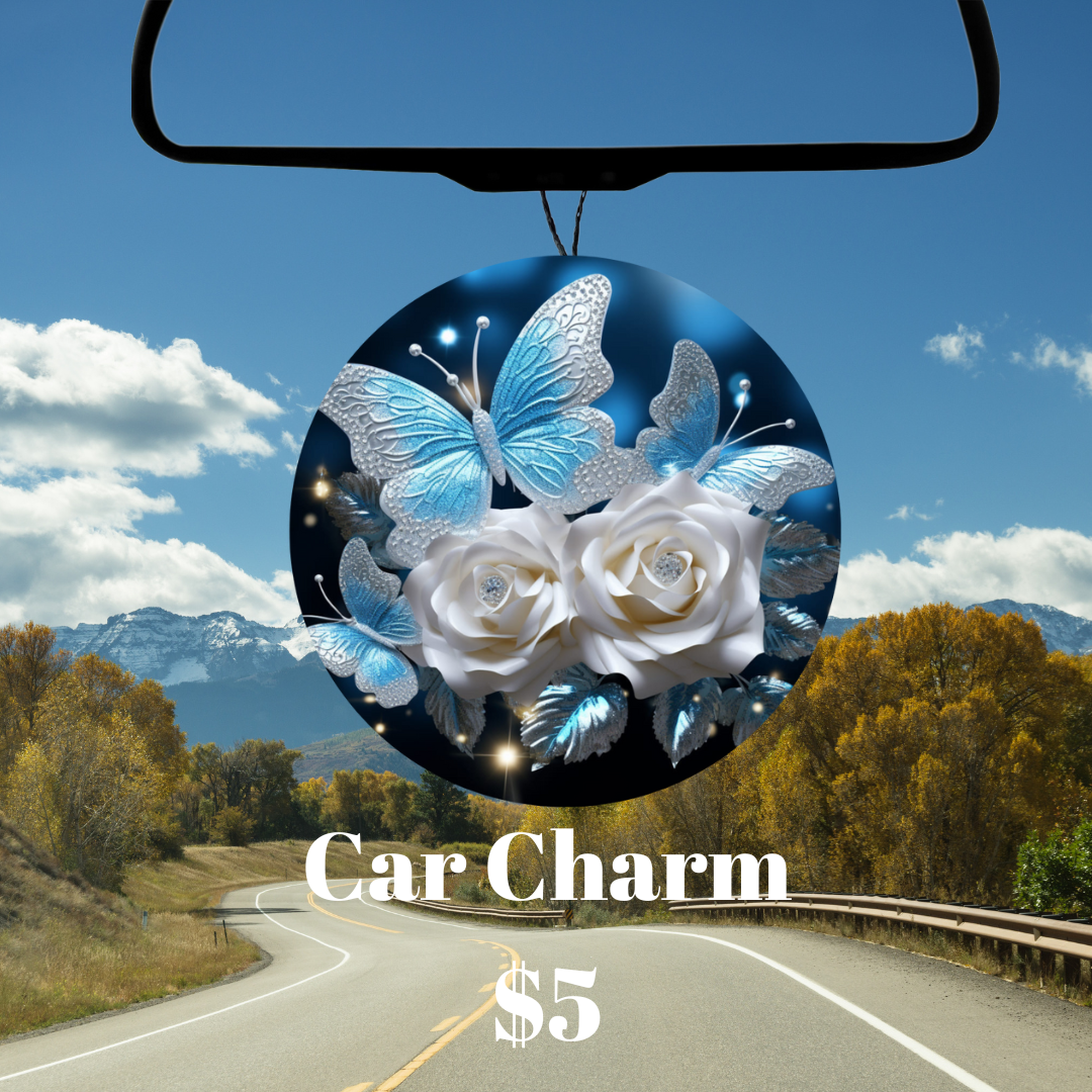 Butterflies and Roses Car Charms