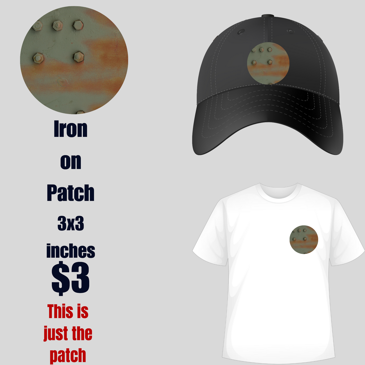 Industrial Rust Iron-On Patch