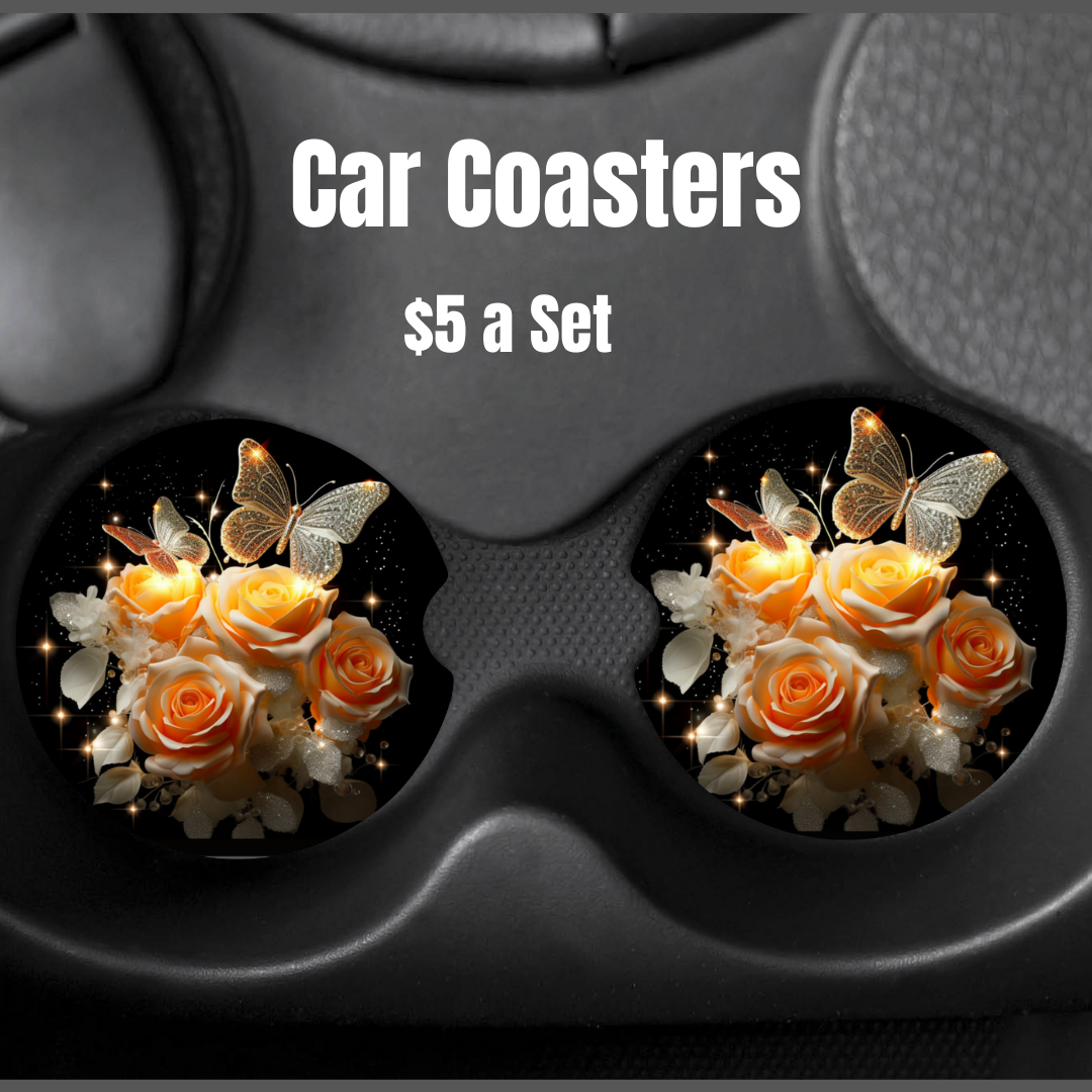 Butterflies and roses Car Coasters
