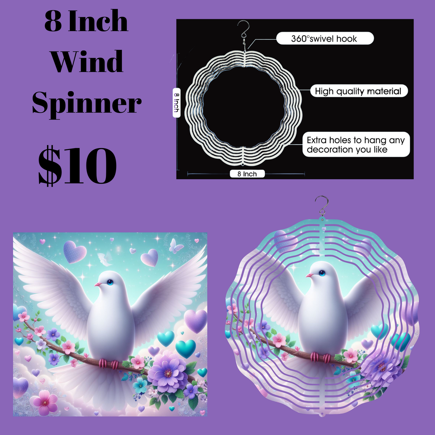 Serene Dove 3D Wind Spinner
