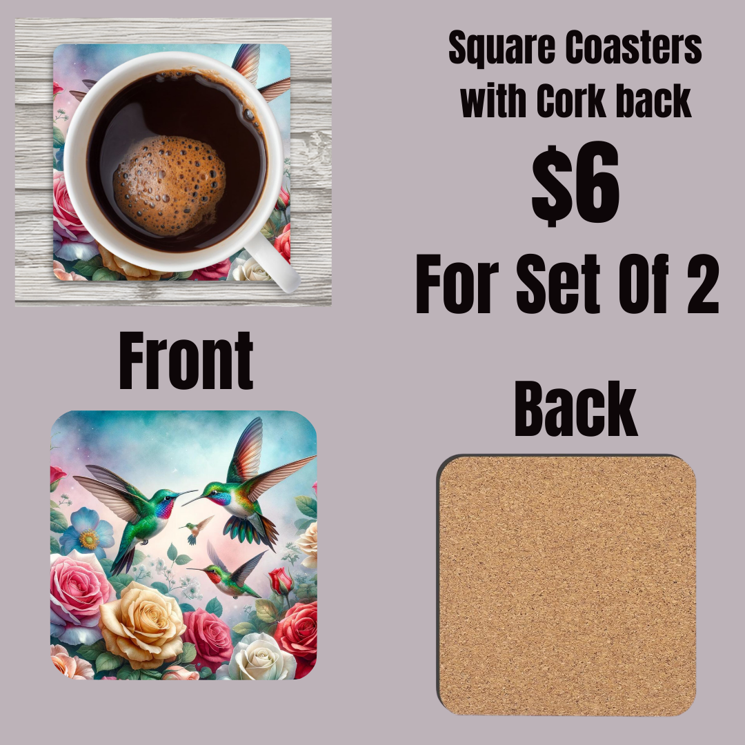 Enchanted Garden Hummingbird Coasters