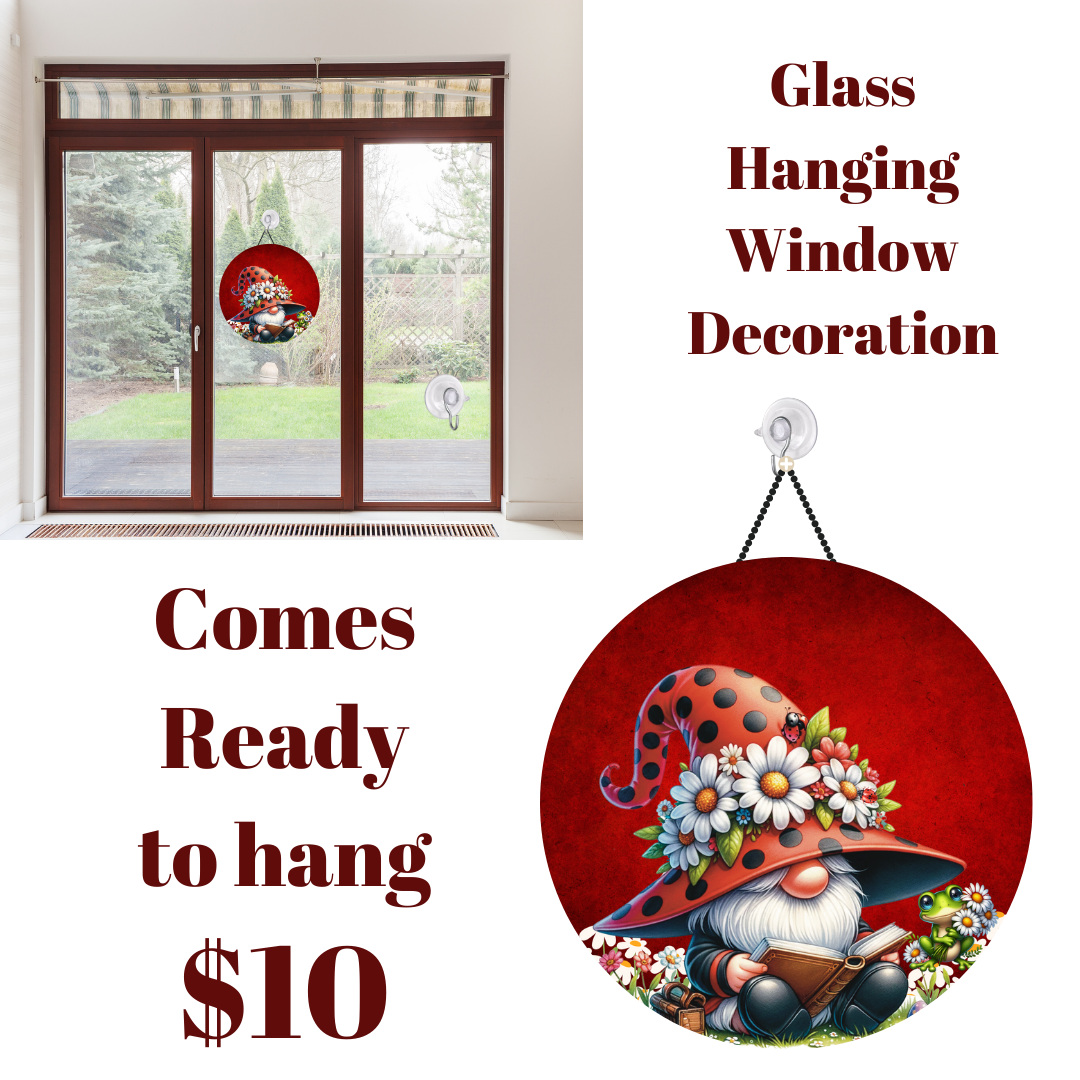 Enchanted Garden Gnome Glass Window Charms
