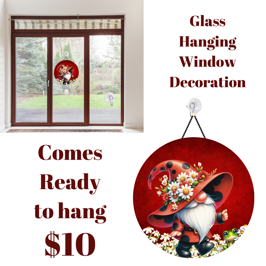 Enchanted Garden Gnome Glass Window Charms
