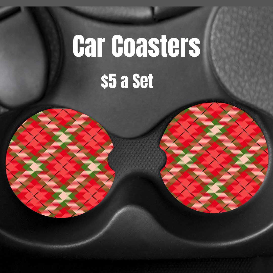 Plaid Panache Car Coasters