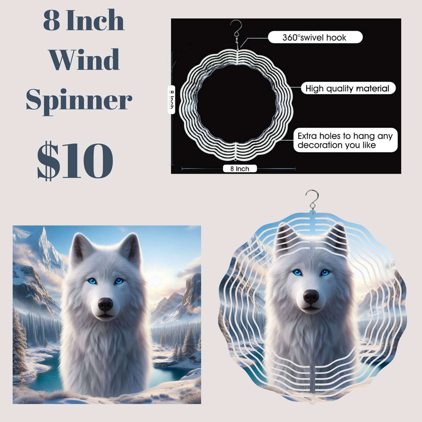 Arctic Majesty 3D Wind Spinner