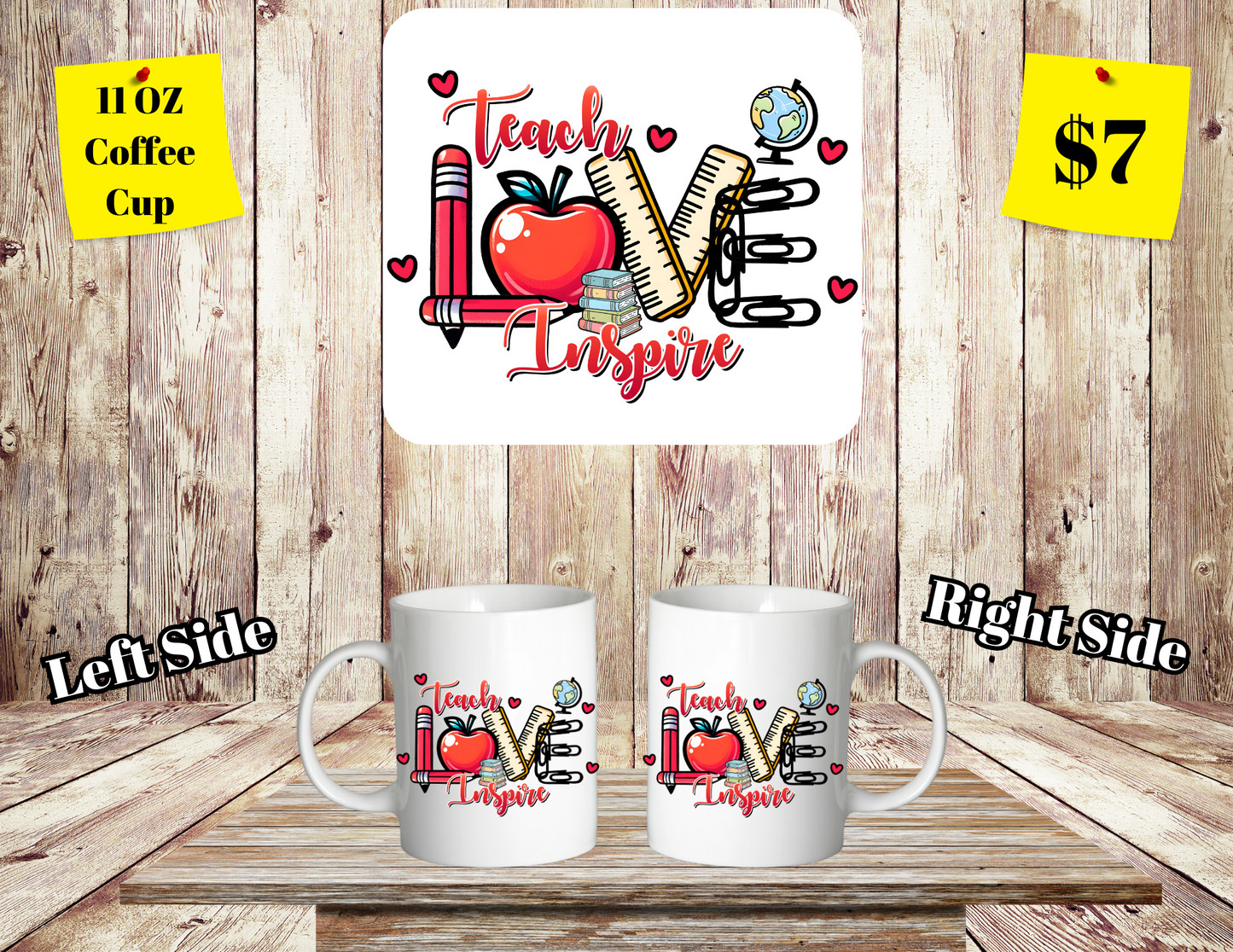 Cherished Educator Collection: 11 oz Teacher-Themed Coffee Mugs