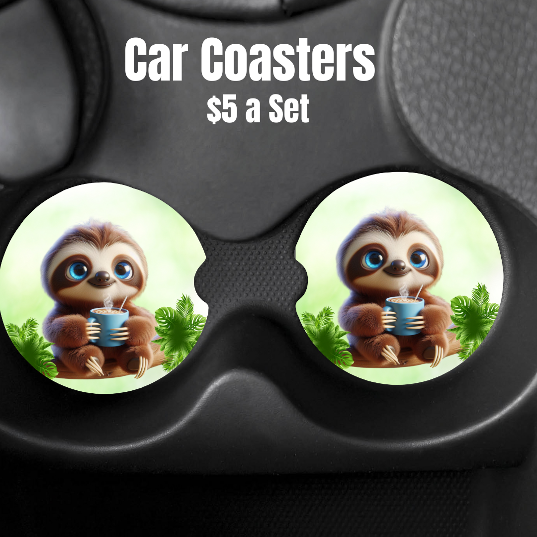 Sloth Sanctuary Car Coaster Collection