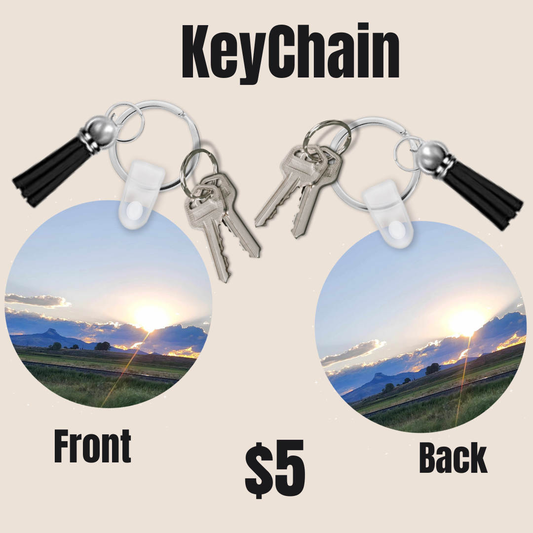 Heart Mountain Sunset Keychain