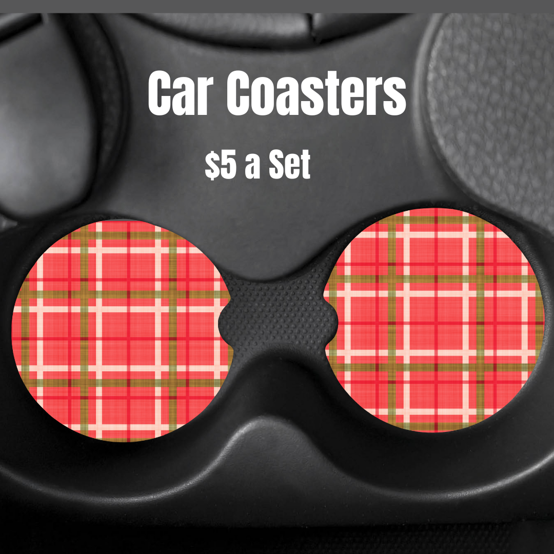Plaid Panache Car Coasters