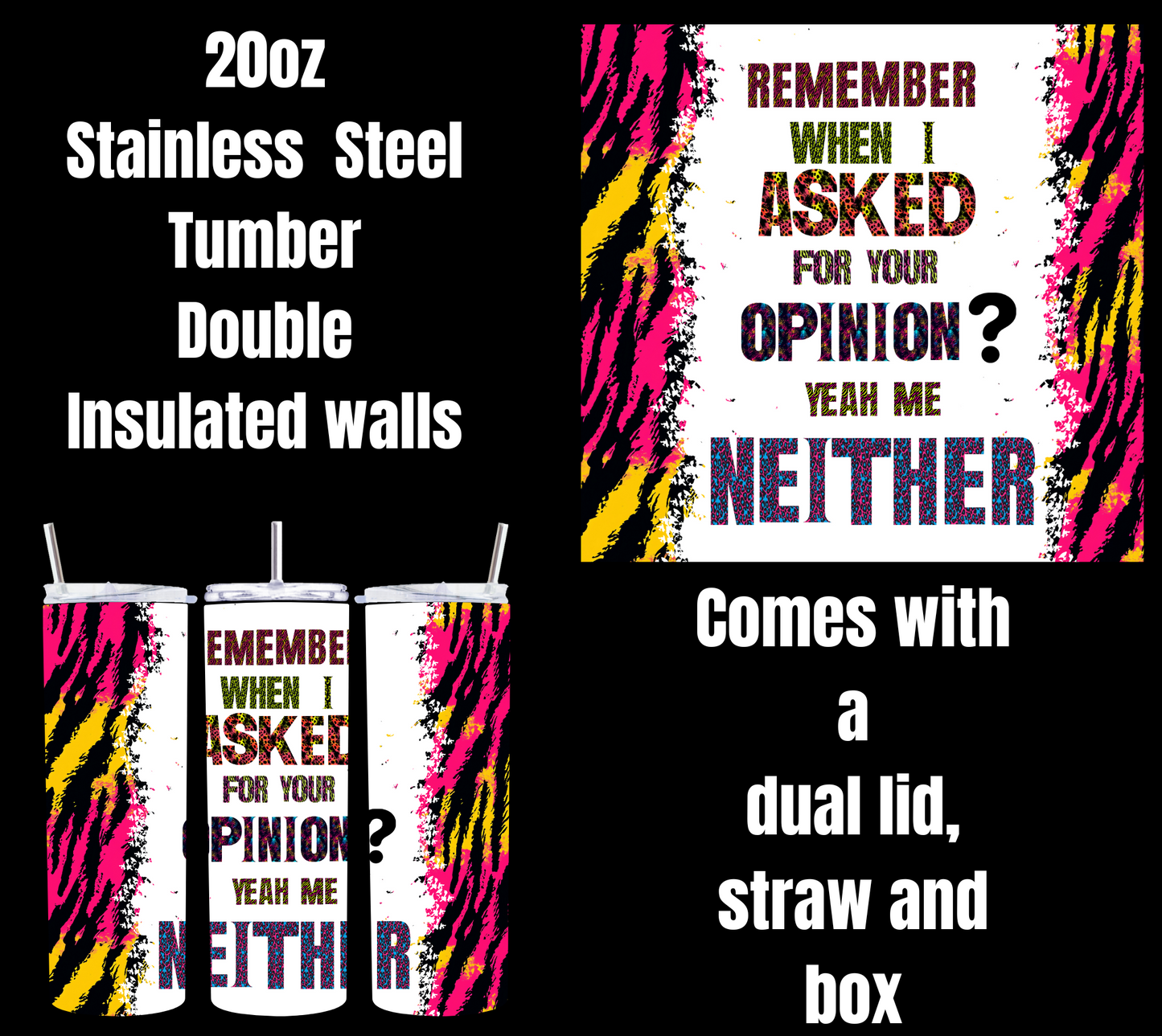 Cheeky Chic 20oz Insulated Splash Tumblers