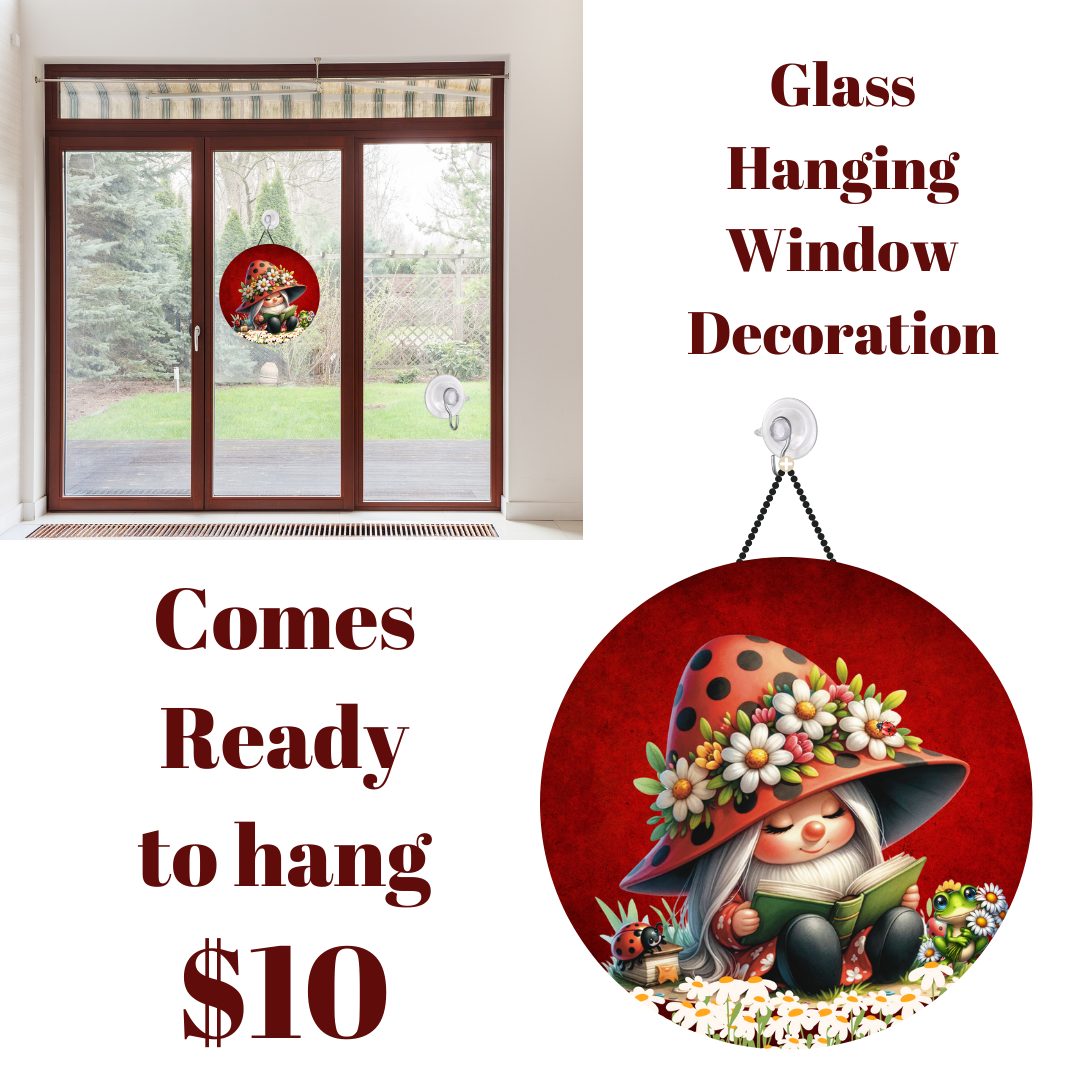 Enchanted Garden Gnome Glass Window Charms