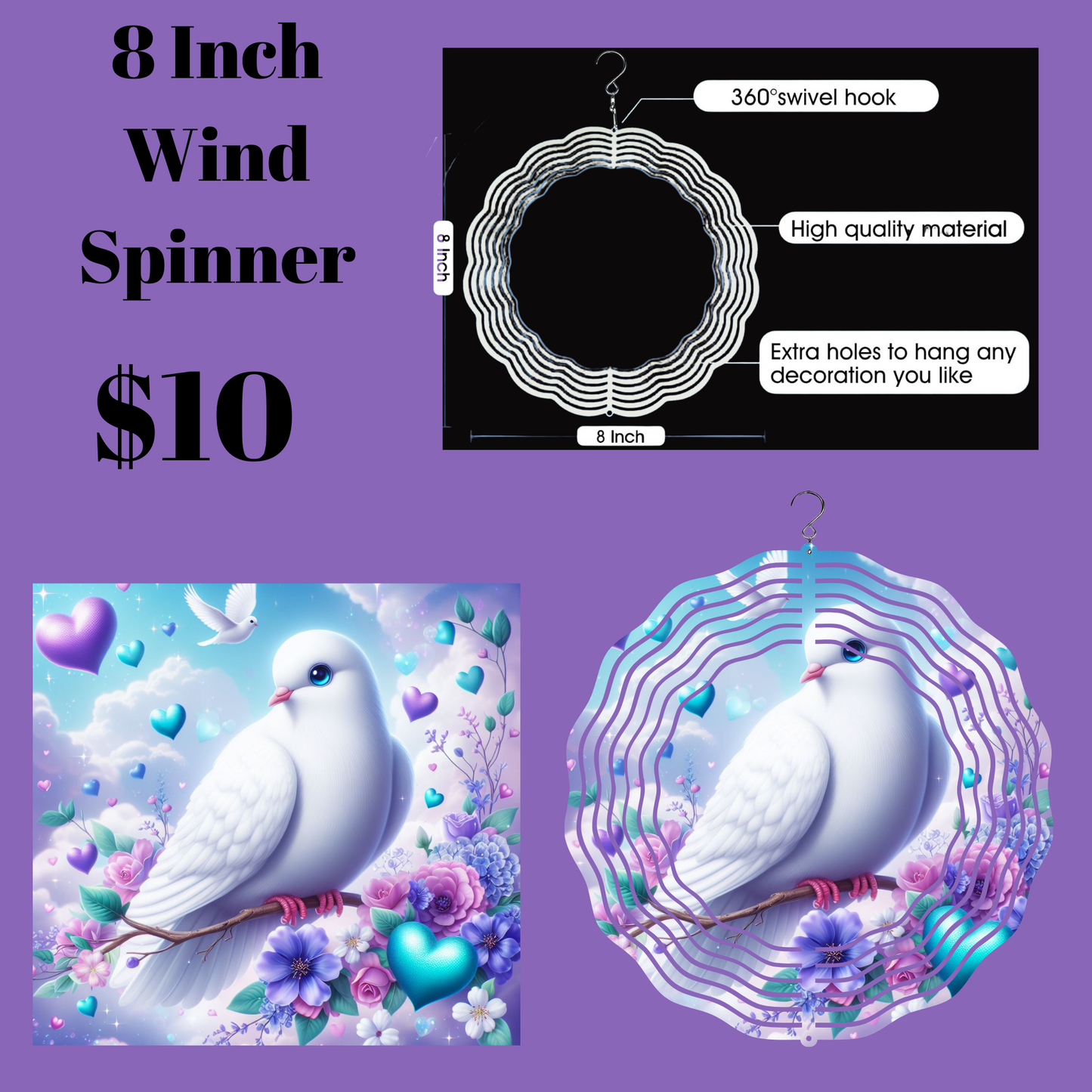 Serene Dove 3D Wind Spinner