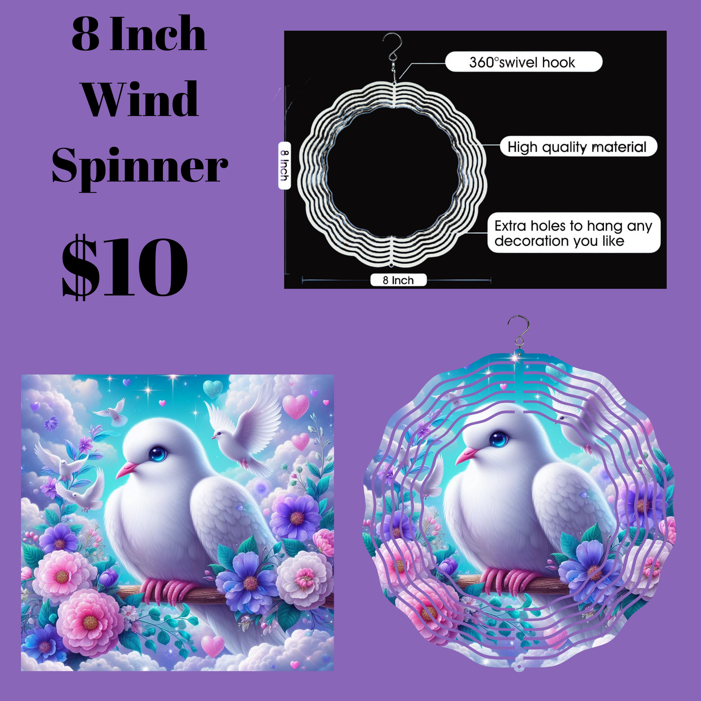 Serene Dove 3D Wind Spinner