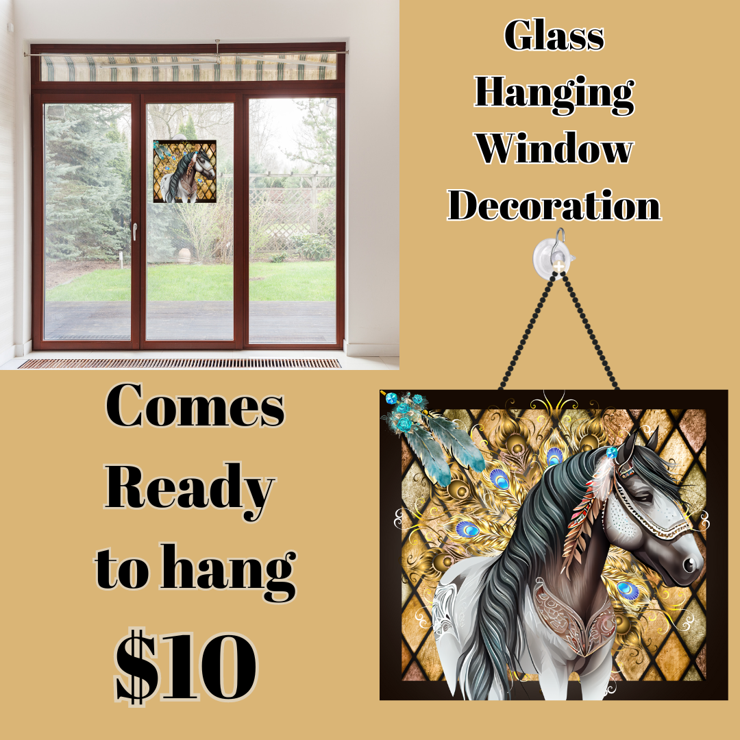 Stain glassed Horse Glass Window Decoration