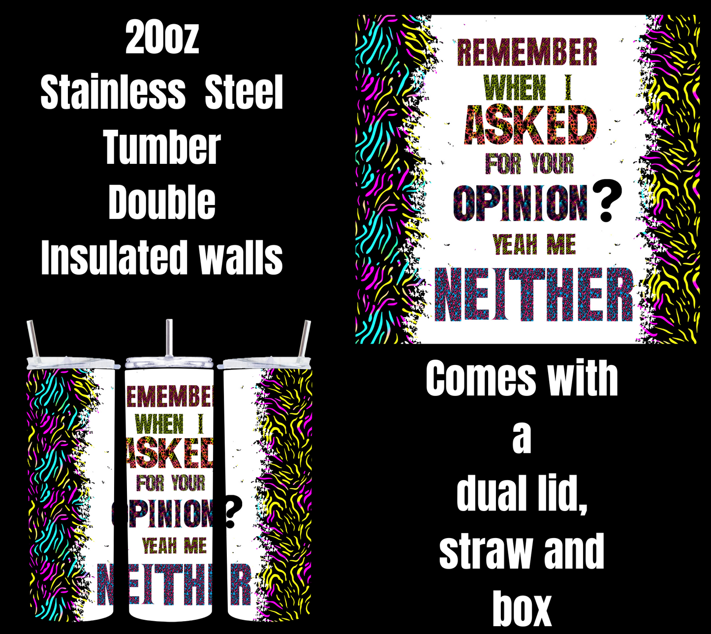 Cheeky Chic 20oz Insulated Splash Tumblers