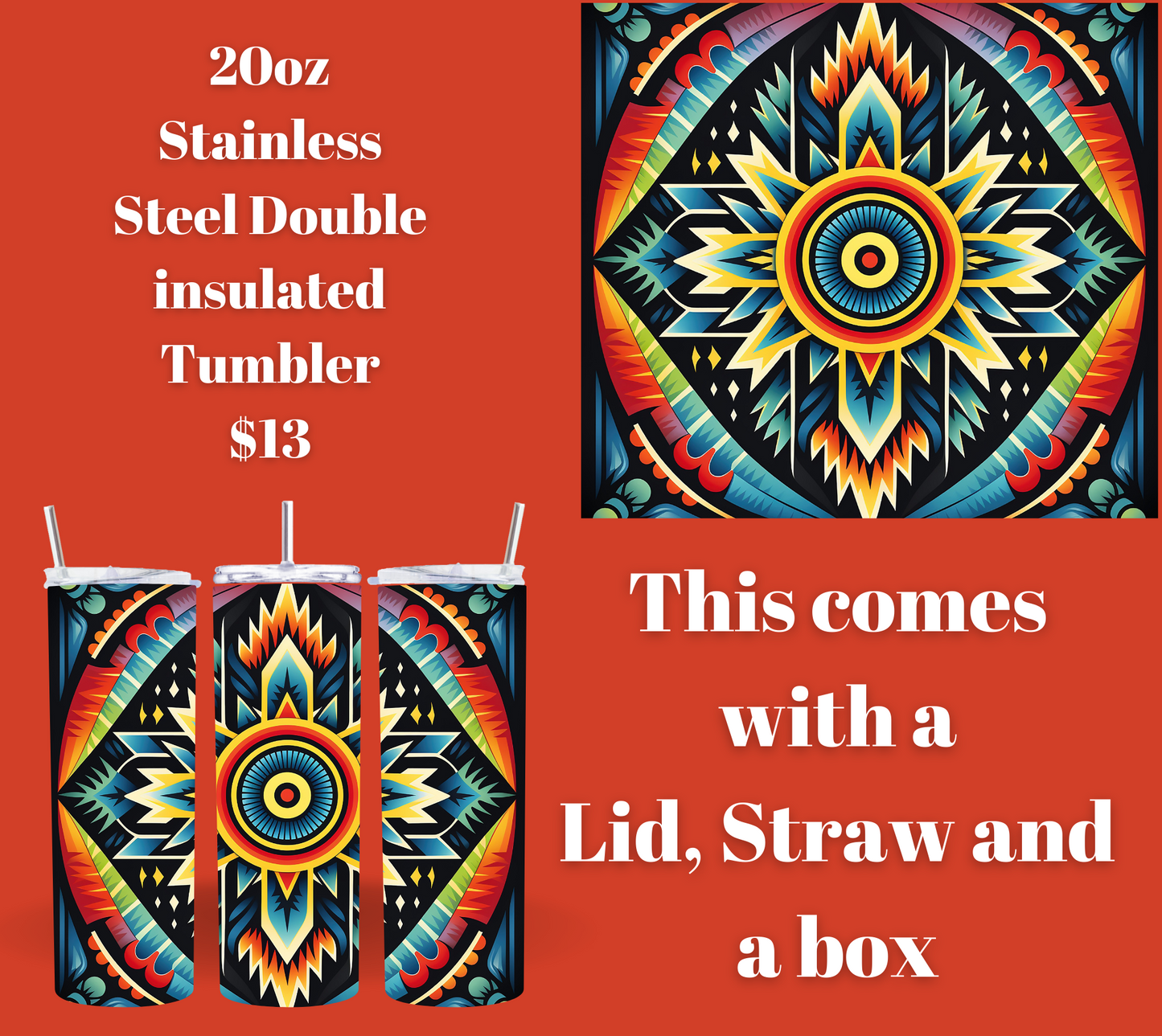 Aztec Odyssey Stainless Steel Tumbler