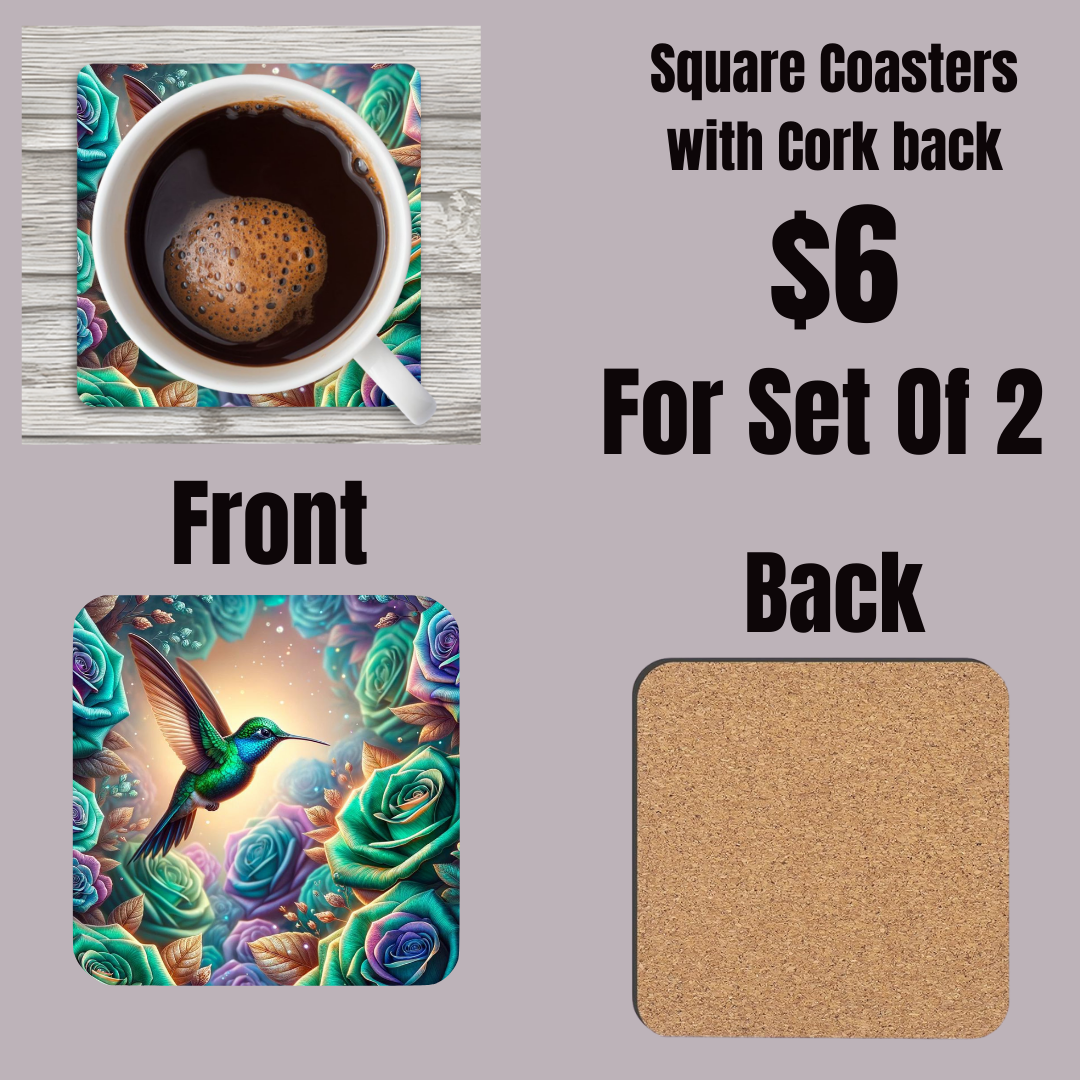 Enchanted Garden Hummingbird Coasters