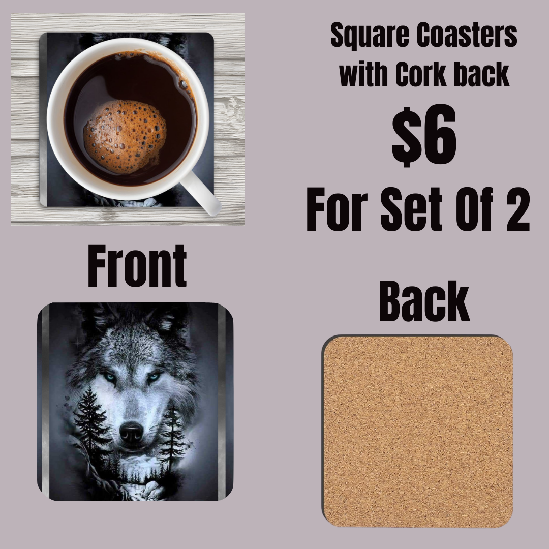 Lunar Howl Wolf Coasters