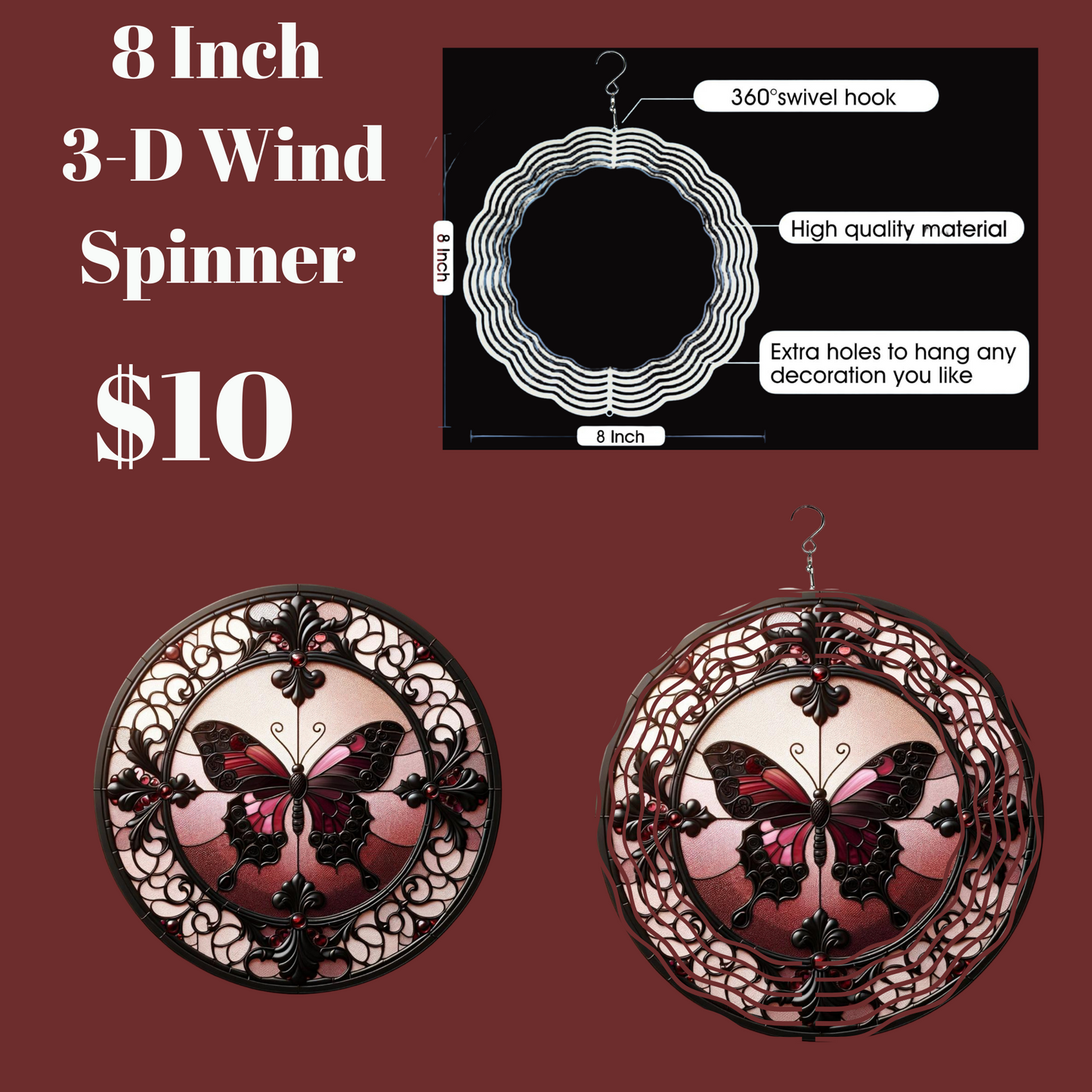 Butterfly Mosaic Wind Spinner Collection