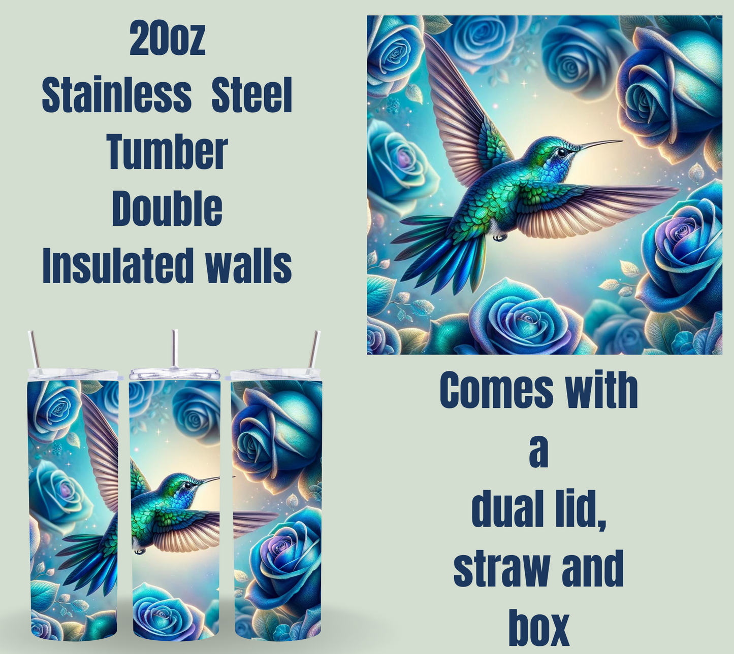 Enchanted Blossom Hummingbird Tumblers