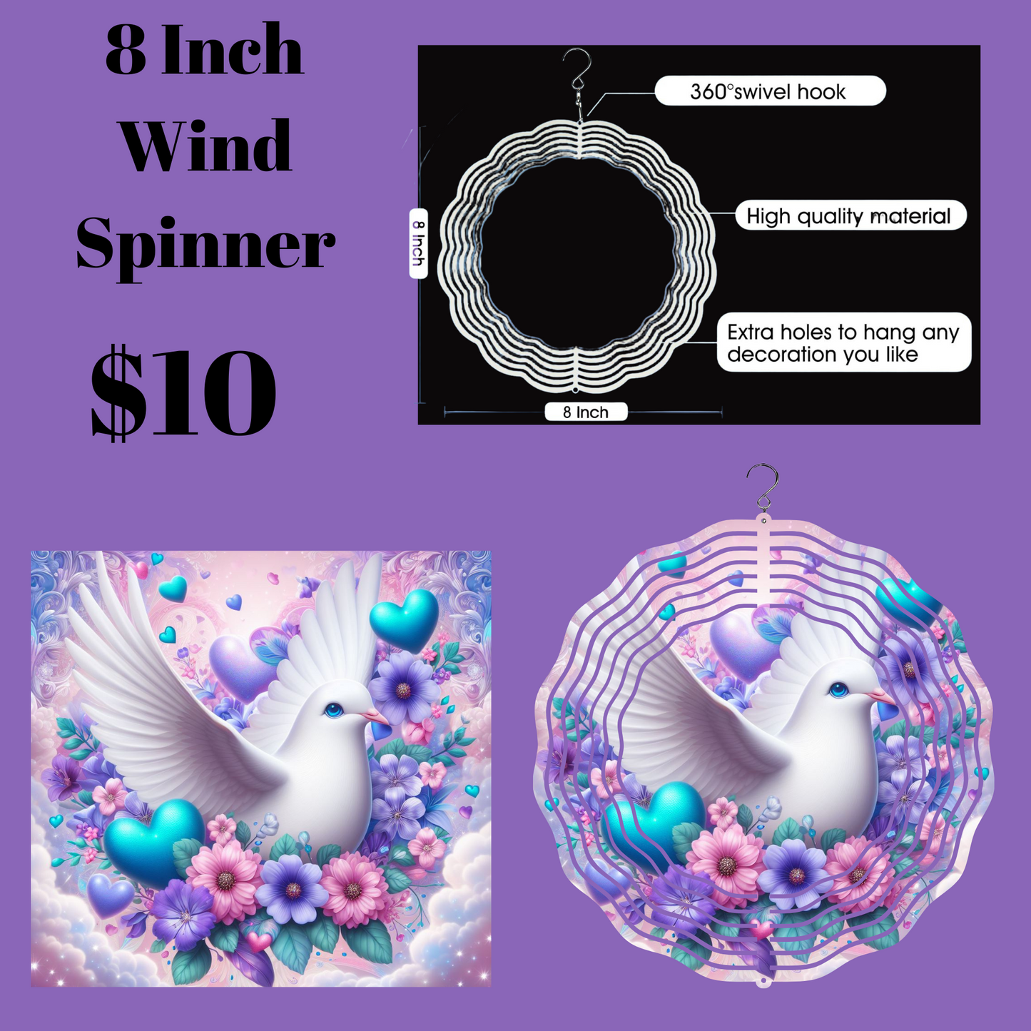Serene Dove 3D Wind Spinner