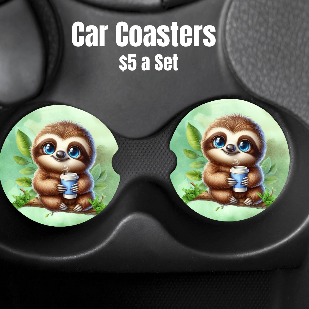 Sloth Sanctuary Car Coaster Collection