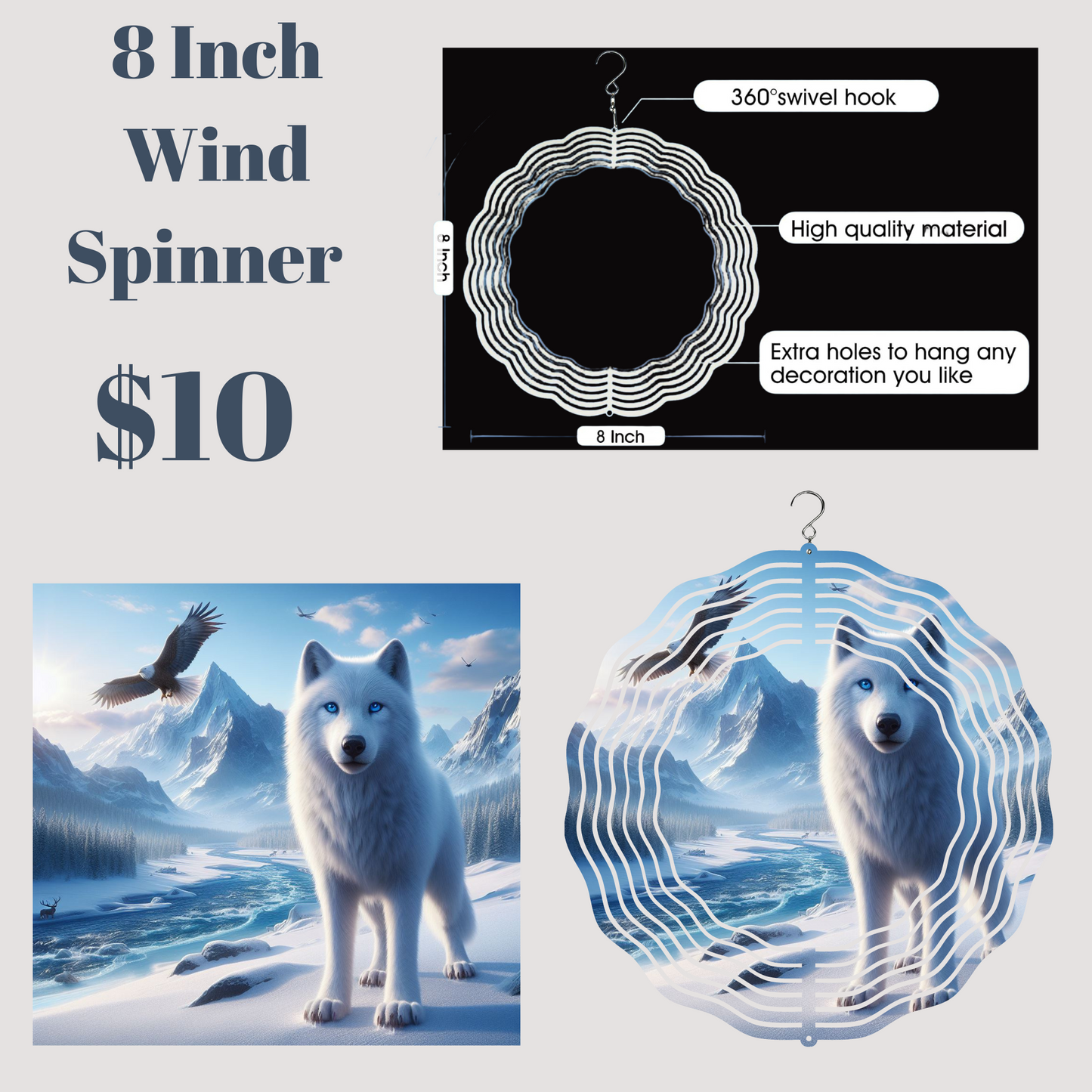 Arctic Majesty 3D Wind Spinner