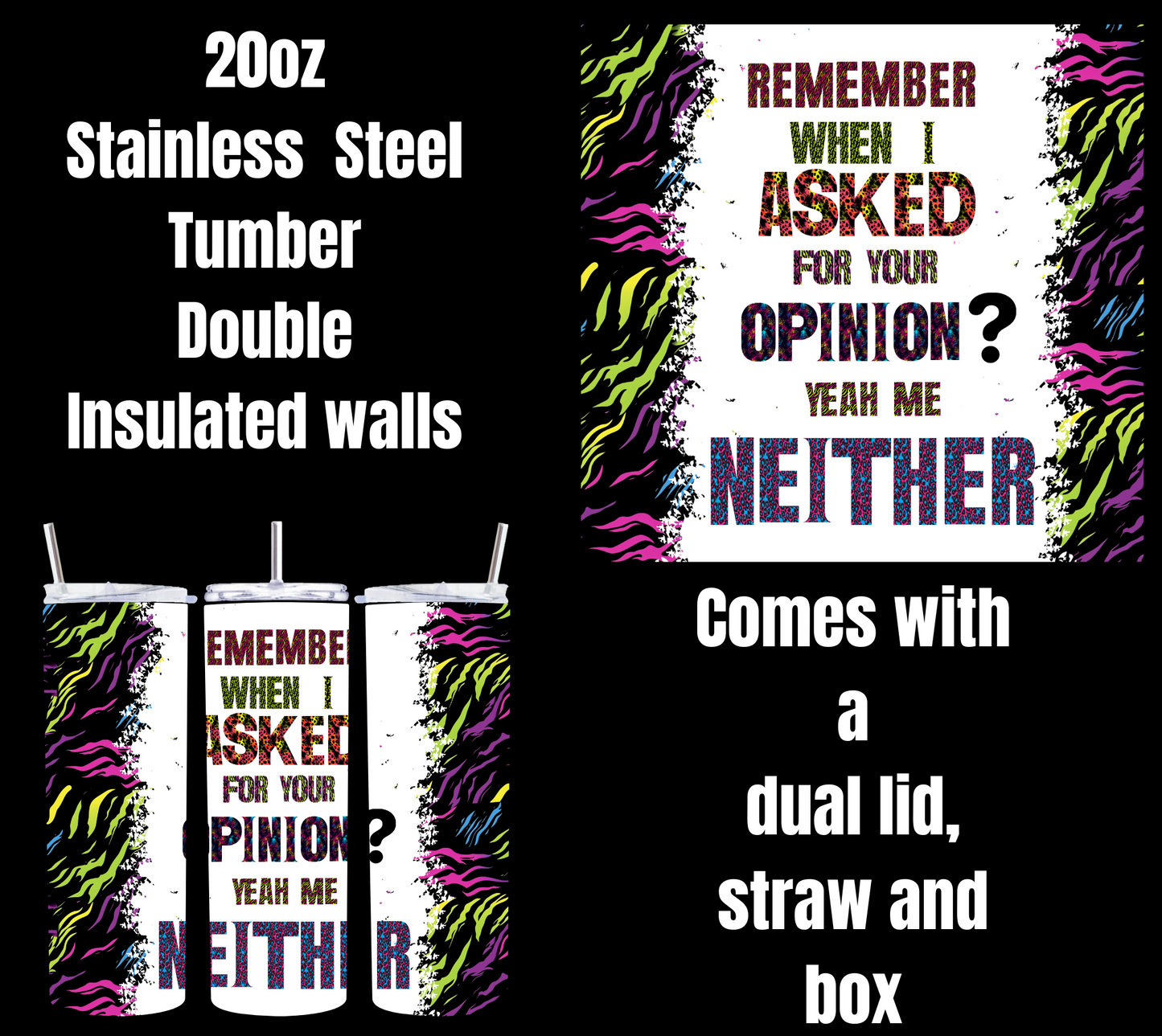 Cheeky Chic 20oz Insulated Splash Tumblers
