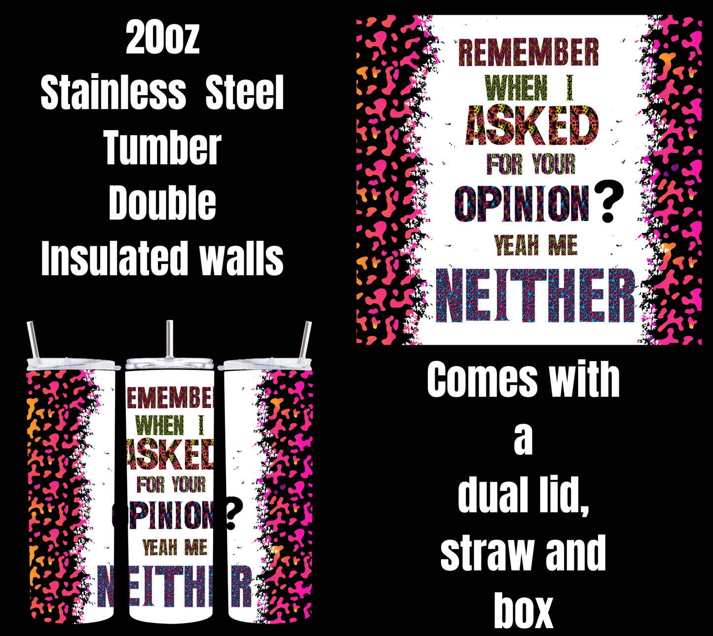 Cheeky Chic 20oz Insulated Splash Tumblers
