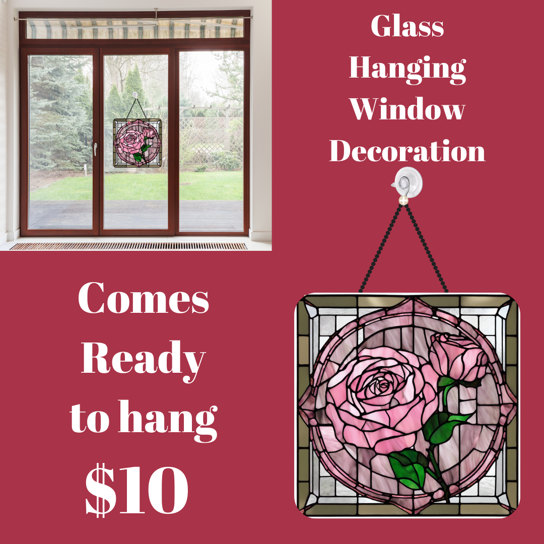 Blooming Rose Stained Glass Window Charm