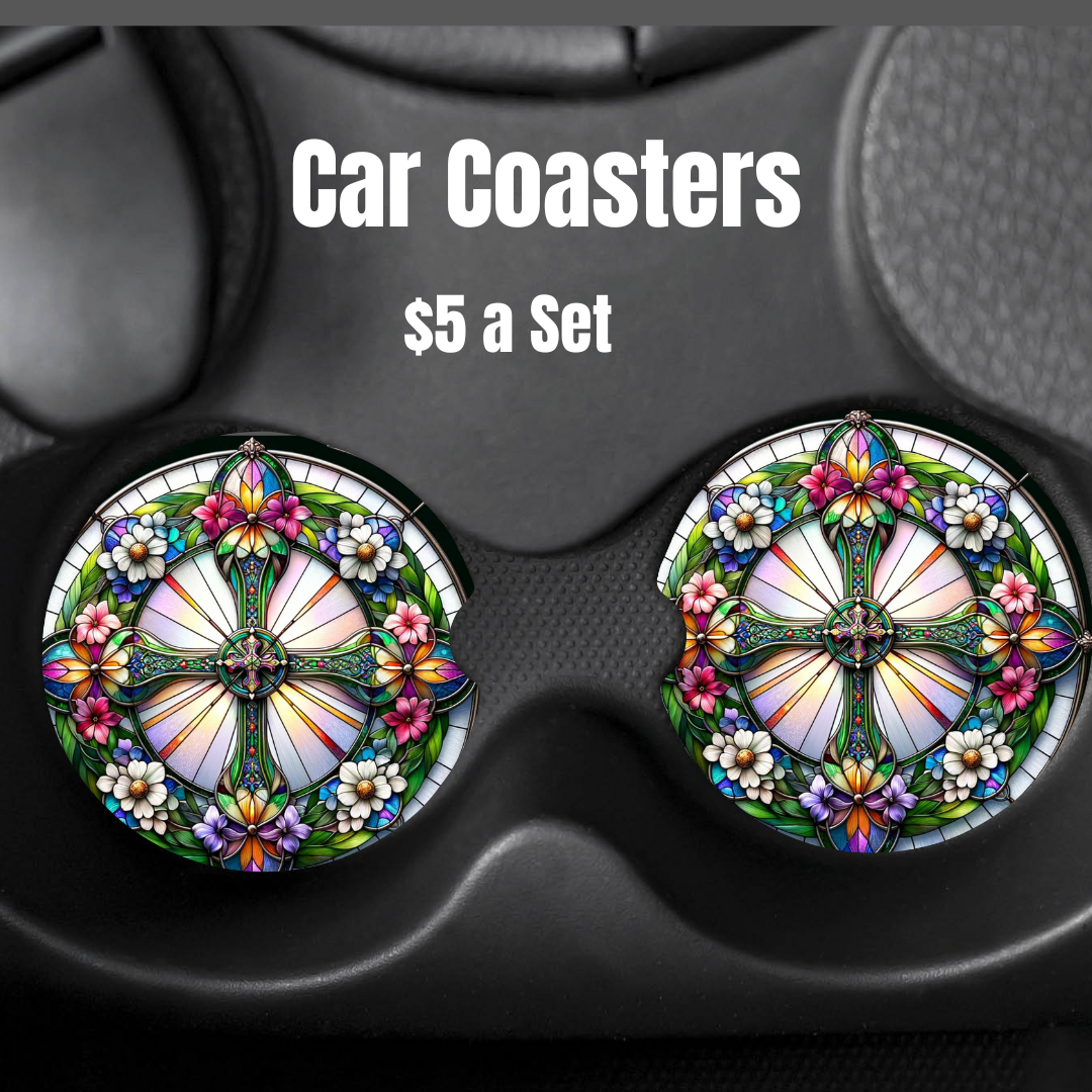 "Sanctuary Blossoms" Car Coasters Set