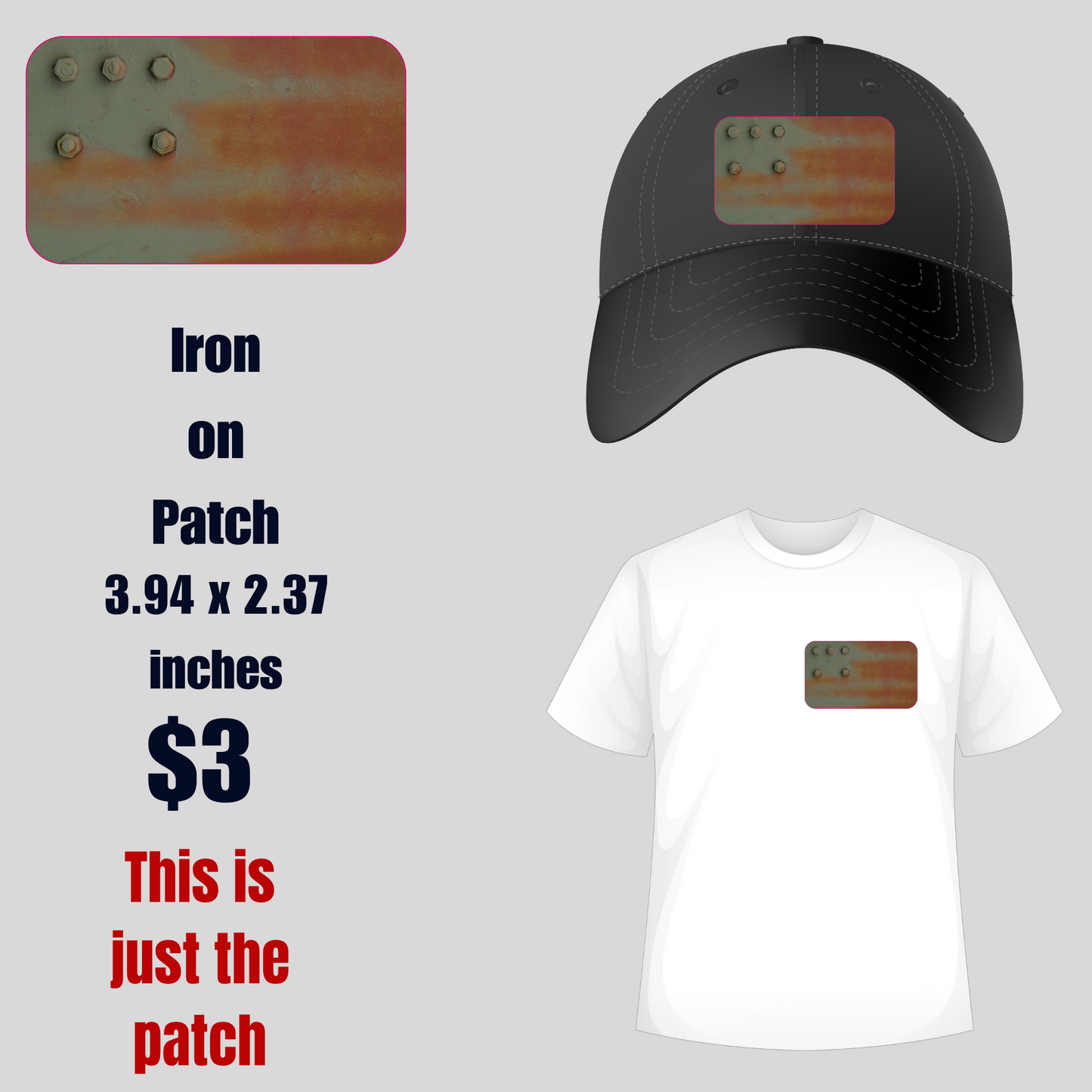 Industrial Rust Iron-On Patch