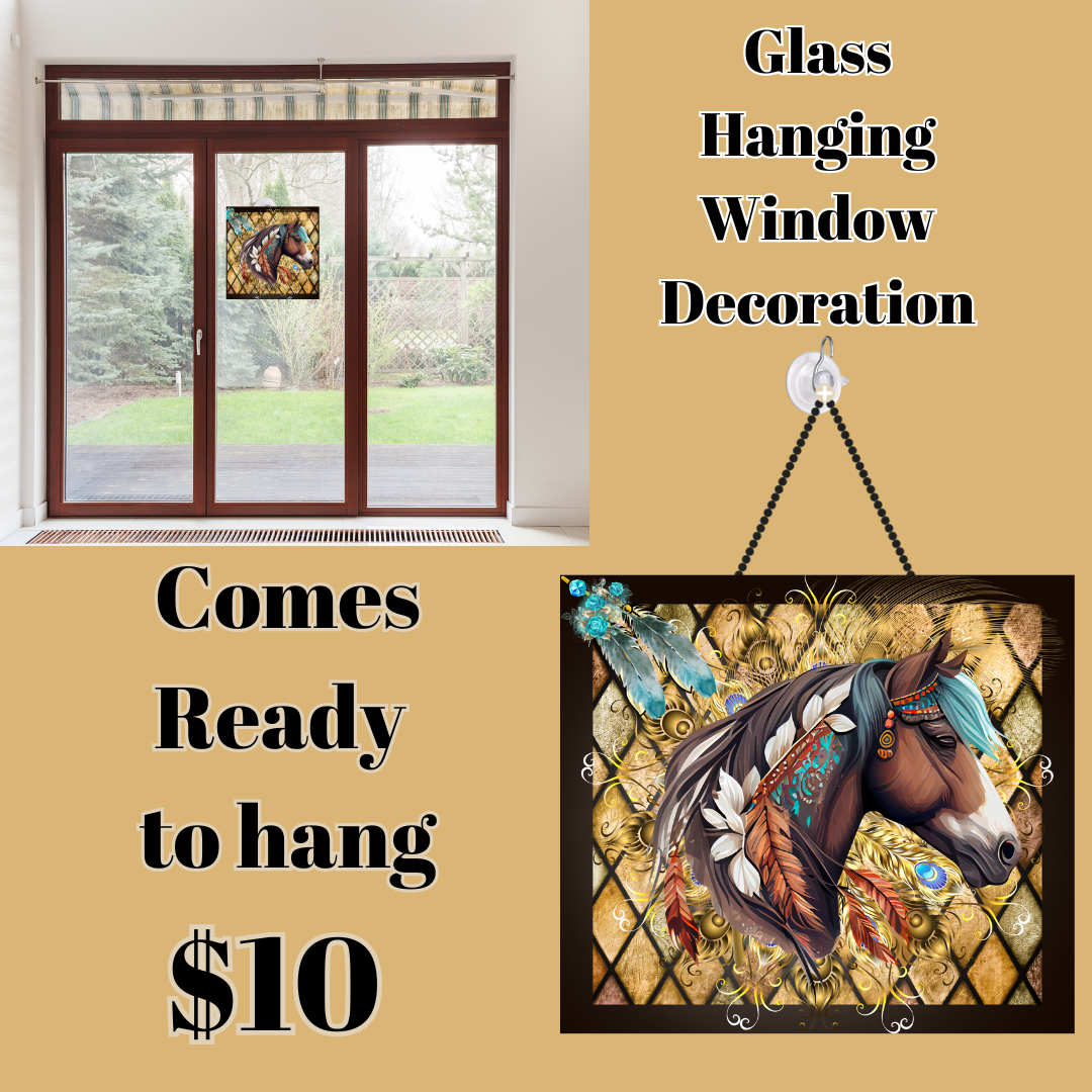 Stain glassed Horse Glass Window Decoration