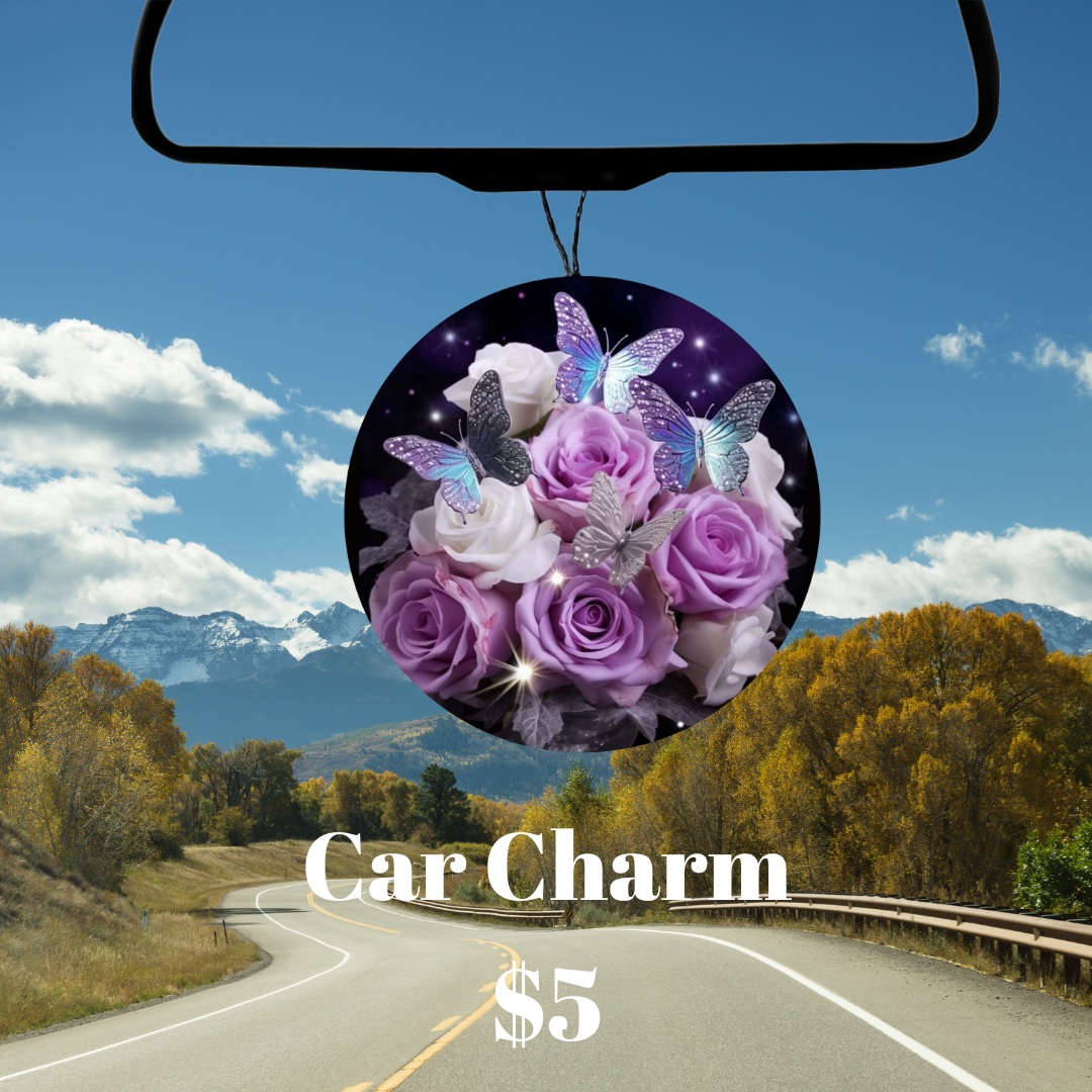 Butterflies and Roses Car Charms