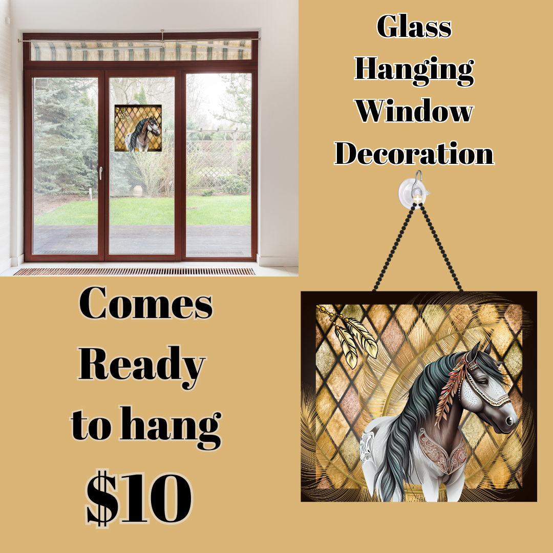 Stain glassed Horse Glass Window Decoration