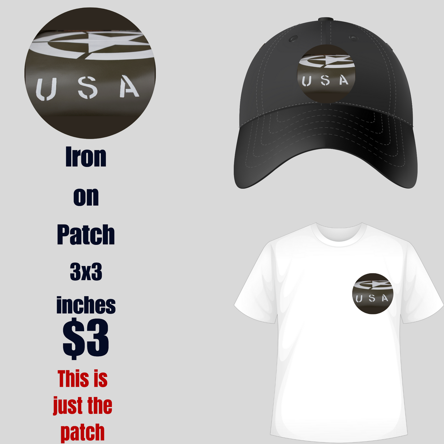 Patriotic USA Iron-On Patch
