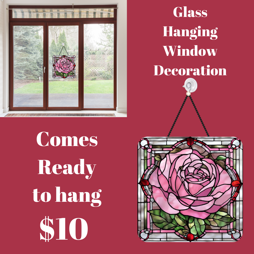 Blooming Rose Stained Glass Window Charm