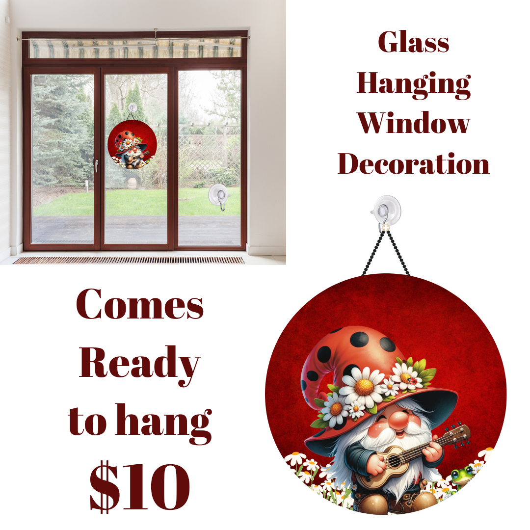 Enchanted Garden Gnome Glass Window Charms