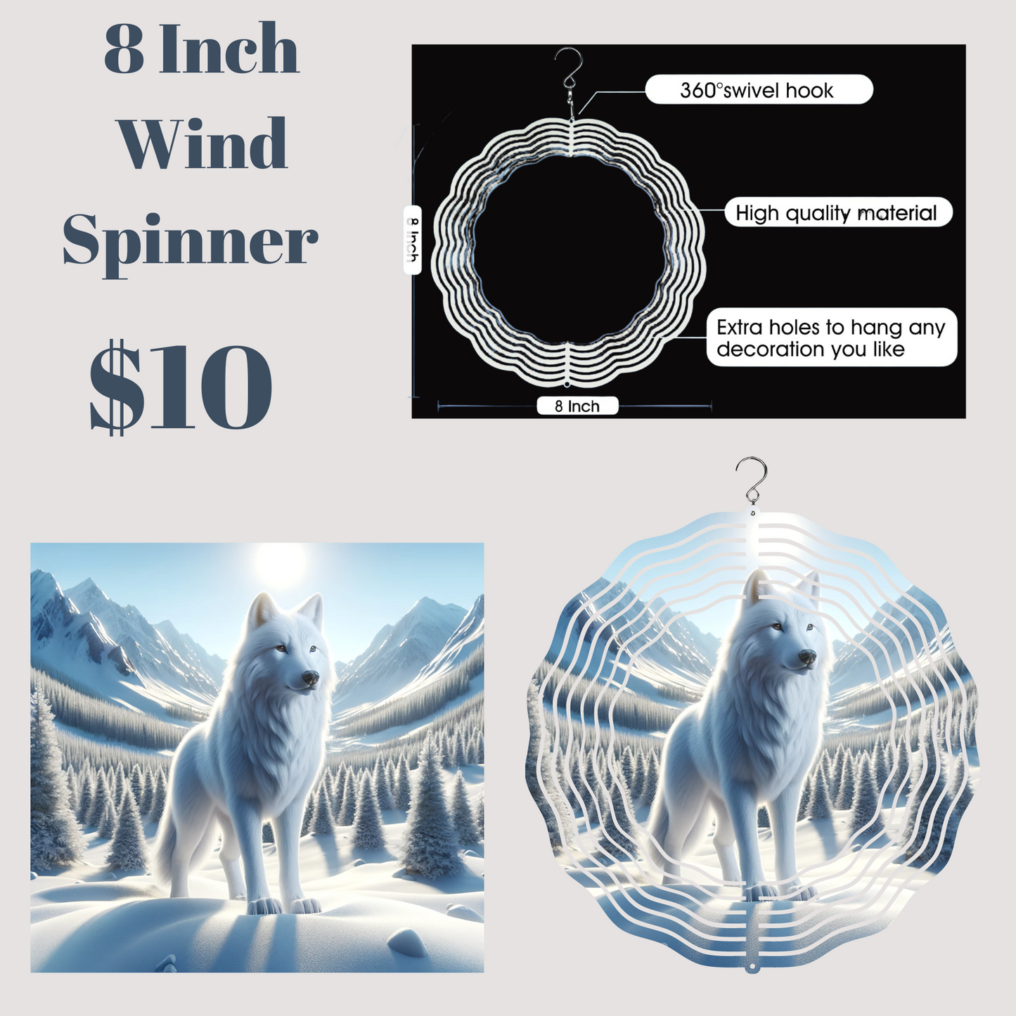 Arctic Majesty 3D Wind Spinner