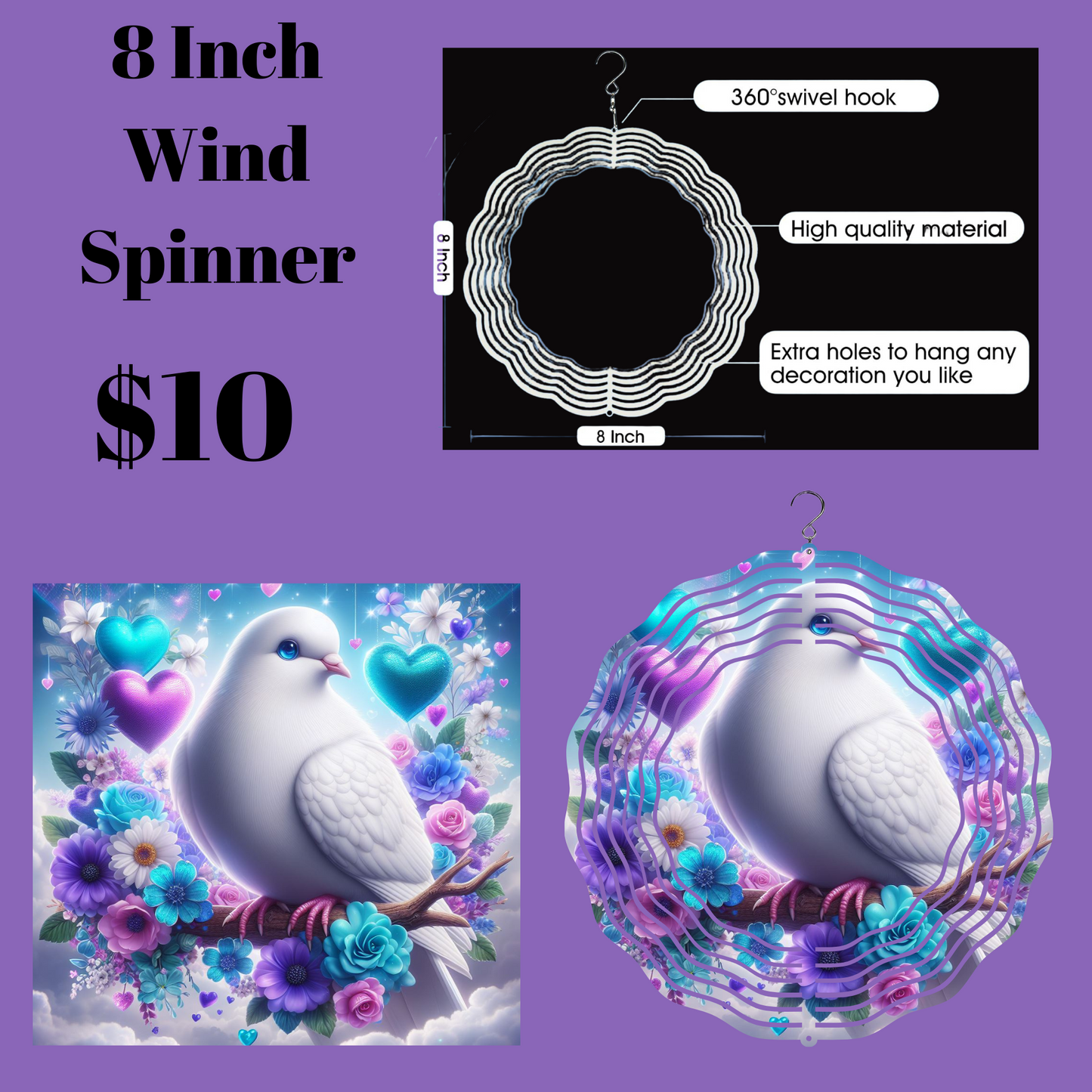 Serene Dove 3D Wind Spinner