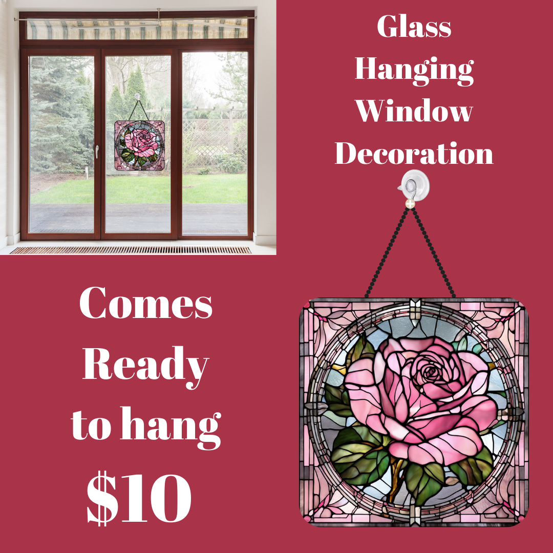 Blooming Rose Stained Glass Window Charm