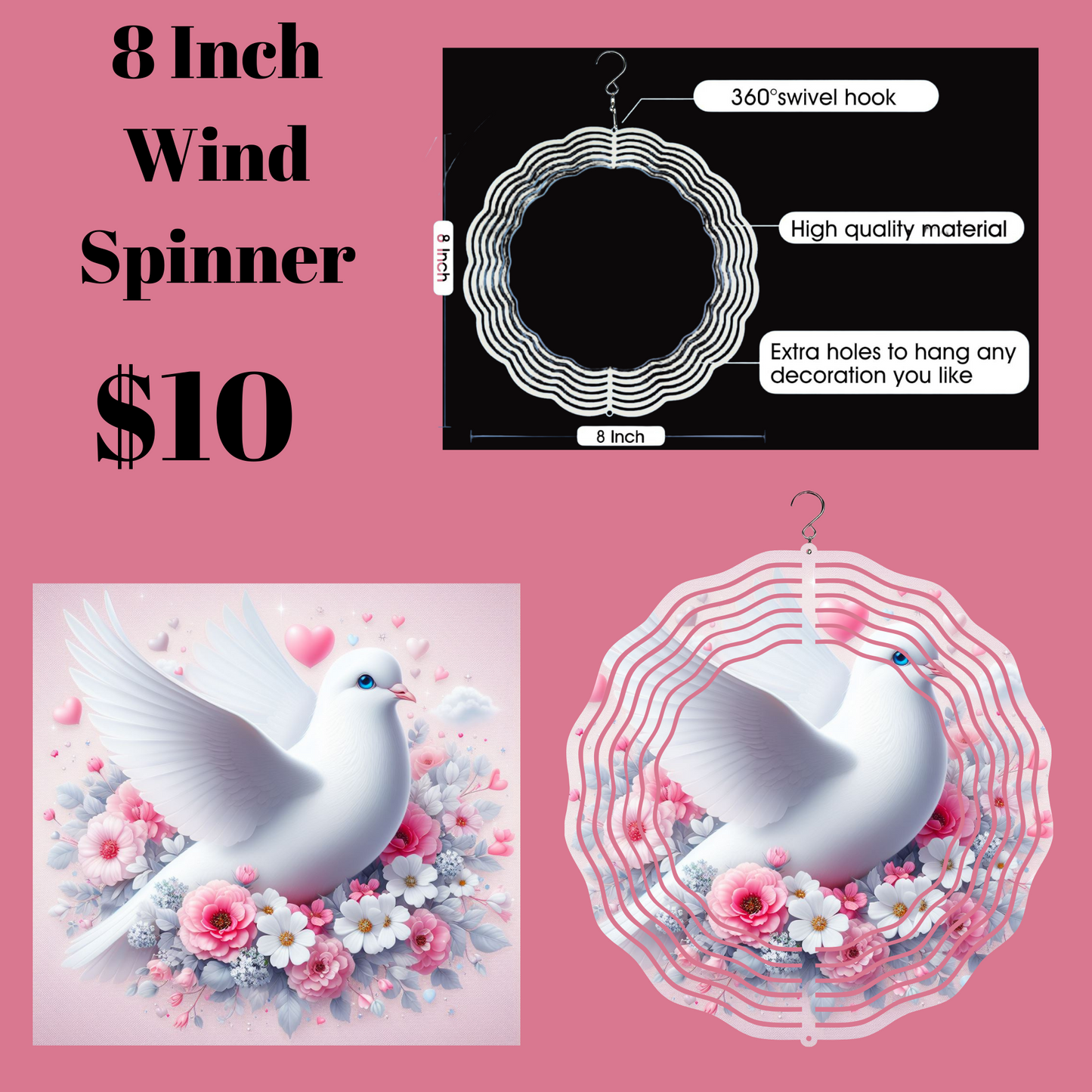 Serene Dove 3D Wind Spinner
