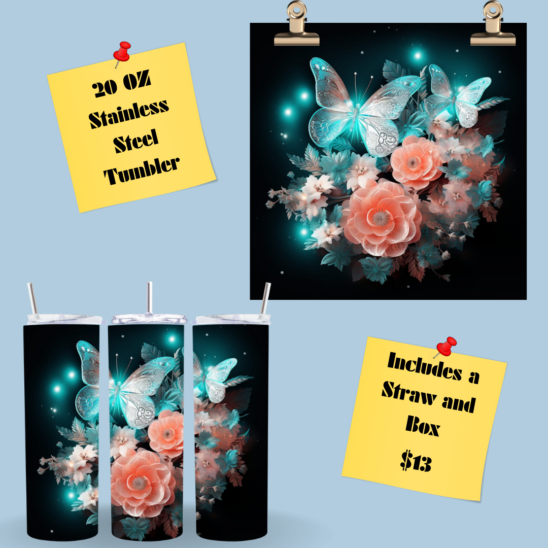 Butterflies and Roses Tumblers