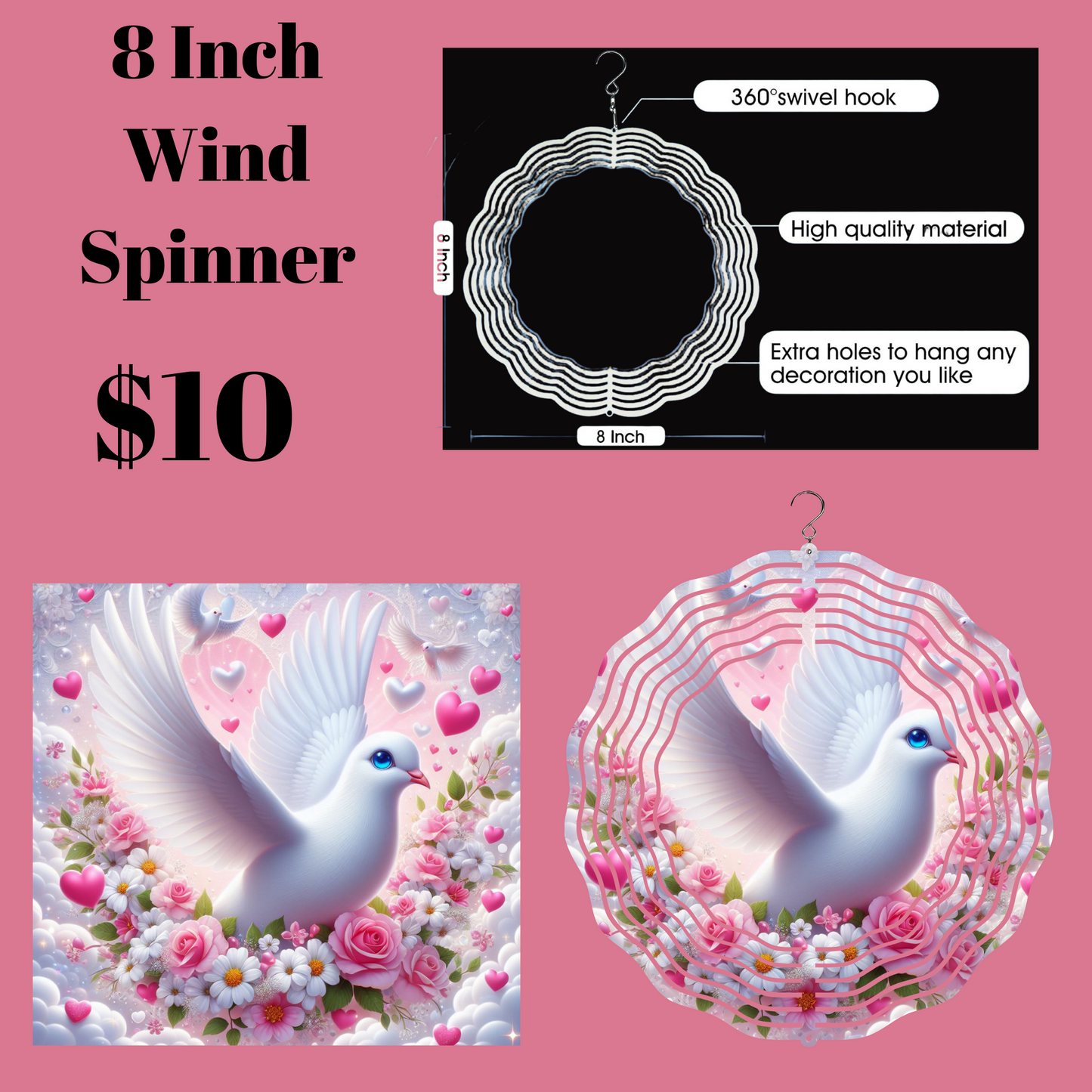 Serene Dove 3D Wind Spinner