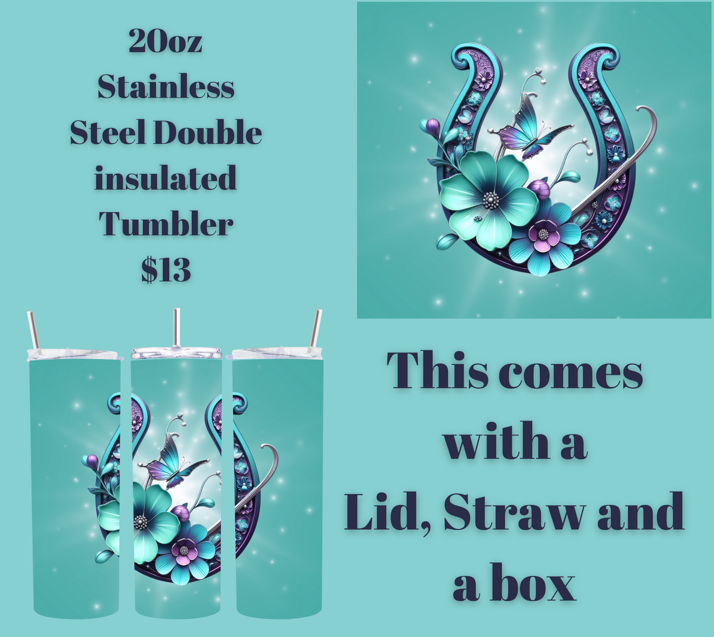 Butterfly Meadow Horseshoe Tumbler