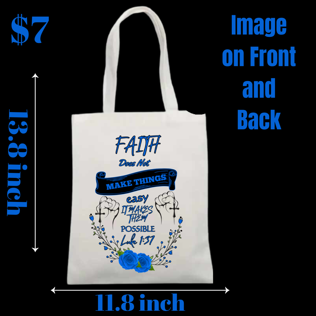 Faith-Inspired Dual-Sided Tote Bag – Floral and Scripture Design