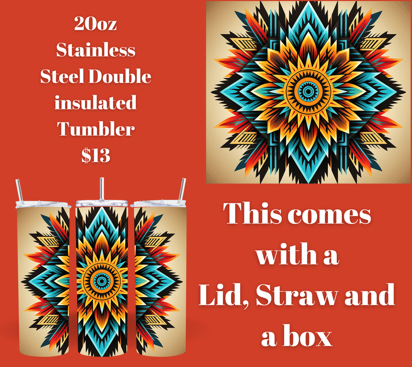 Aztec Odyssey Stainless Steel Tumbler