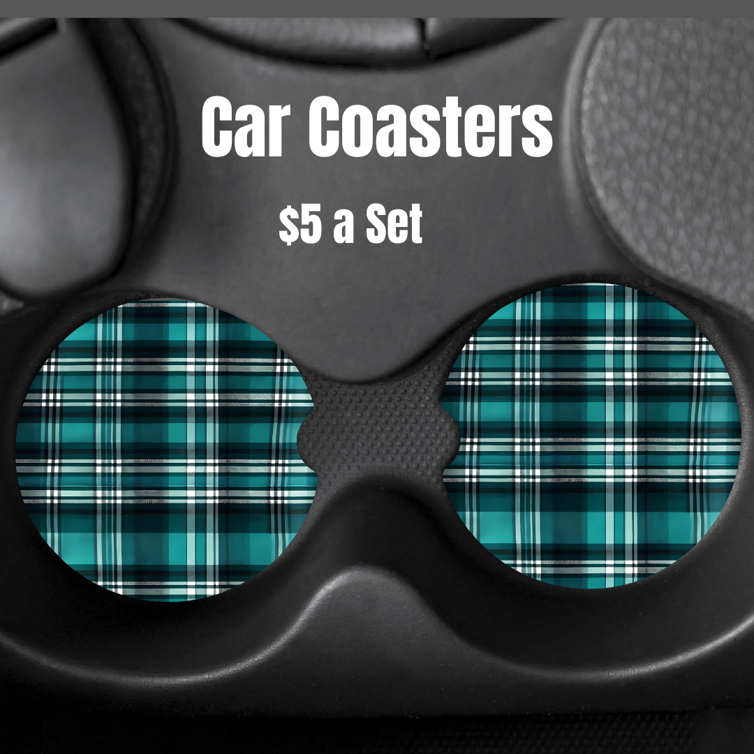 Plaid Panache Car Coasters