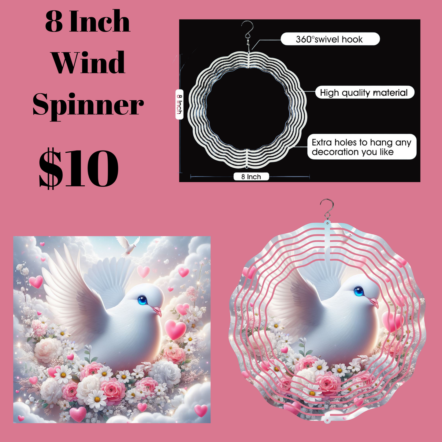 Serene Dove 3D Wind Spinner